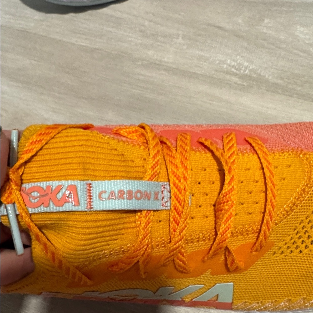 Hoka Vibrant Orange and Coral Sneakers size 11.5 - Picture 5 of 7